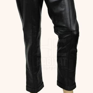 Pantalones de cuero para hombre de calidad premium, con un look moderno, cómodos, de cuero genuino, para uso diario. - Product Image 6