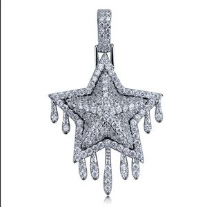 Pendentif étoile serti de zircons, bijoux en laiton plaqué or, collier pendentif pour cadeau ou fête - Product Image 1
