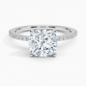 Anillo BOJ 0117 con Corte Cojín, Plata 925, Lujo, Balada, Engaste de Puntas, Anillo Solitario con Diamante de 2ct, Color D, VVS1, Moissanita GRA - Product Image 1