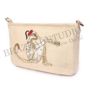 New Arrival BRAZEAL STUDIO Velvet Fashion Designer Women Single Beaded Geometric Pattern Shoulder Clutch Purse Cover Daily Life - Product Image 3