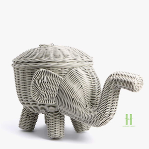 BEST WHOLESALE Handmade Eco-Friendly Rattan Animal <b>Basket</b> <b>Wicker</b> <b>Storage</b> Organizer for Nursery Toy <b>Storage</b> Home Decor - Product Image 4