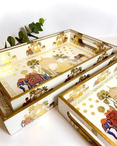 Bandeja impresa de MDF de alta calidad, ecológica, lujosa y duradera para fiestas, disponible en grandes cantidades por la colección Handmade. - Product Image 4
