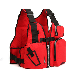 <b>Red</b> <b>Men's</b> Sporty <b>Vest</b> With Pockets Zipper Closure Waterproof Breathable Summer Outer Wear - Product Image 4