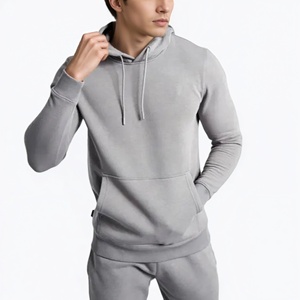 Ensemble de survêtement réversible imperméable et écologique pour homme, gris, 100 % coton, à capuche, couleur unie, longueur intégrale, décontracté, pour l'hiver - Product Image 3