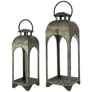 Wholesale Galvanized Iron Candle <b>Lantern</b> Outdoor Hanging <b>Hurricane</b> Lamp For Garden Patio Farmhouse Wedding Decor - Product Image 5