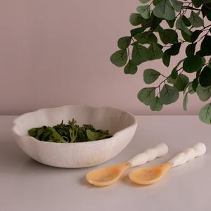 Ensemble cuillère et fourchette à salade en résine vert émeraude, finition marbrée brillante, ustensiles de service de luxe faits à la main - Product Image 4