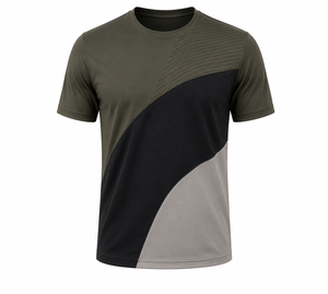 Men's Short Sleeve Solid Hand Drawn Printed O-Neck Regular Fit Casual Quick Dry Knitted <b>Polyester</b> 220g T-<b>Shirt</b> - Product Image 1