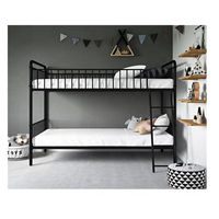 Lit superposé moderne inclinable en métal thermolaqué pour adultes, étudiants, appartement, ferme, hôtel, hôpital, villa, mobilier de chambre à coucher, noir