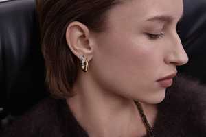 Pendientes de Aro con Diamantes, Redondos, Cultivados en Laboratorio, Acabado Antiguo, Rodio Negro, Estilo Vintage, Uso Diario, Joyería Fina Moderna, Oro Sólido de 14K y 18K - Product Image 4