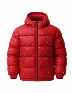 Chaqueta Acolchada Roja con Capucha para Hombre, Abrigo de Invierno Ligero, Ropa Casual de Calle, Prenda Exterior Cálida, Venta al Por Mayor - Product Image 1