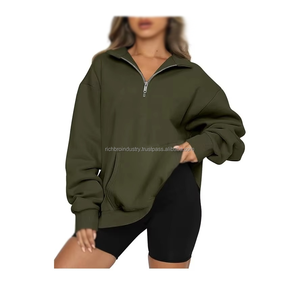 OEM personalizado de las mujeres de gran tamaño pulóver sudaderas de lana 2025 Otoño Invierno moda con capucha Drop-shoulder sudaderas con capucha insignia Streetwear - Product Image 2