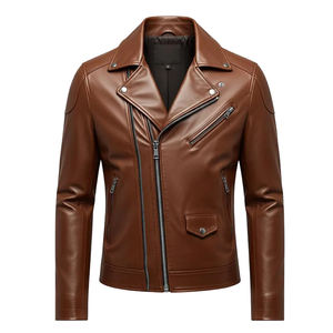 เสื้อแจ็คเก็ตหนังแท้ผู้หญิง ดีไซน์ยูนิเซ็กซ์ สีสันตัดกัน คุณภาพสูง คอตั้ง สำหรับฤดูหนาว ขายส่ง - Product Image 2