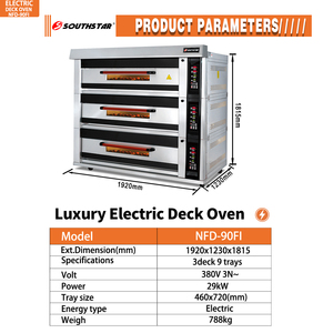 Horno Eléctrico Comercial de 3 Niveles <span class=keywords><strong>para</strong></span> Pan, Pizza y Pasteles, Venta Directa de Fábrica Southstar, con Panel Digital, <span class=keywords><strong>para</strong></span> <span class=keywords><strong>Panadería</strong></span> - Product Image 6
