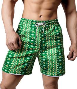 Pantalones cortos de verano para hombre, estampados, con cintura elástica y cordón, informales, para la playa, vacaciones, coloridos, ligeros, blancos, para nadar en la playa - Product Image 5