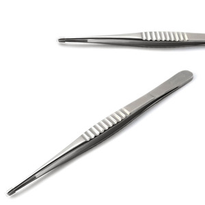 Pinces à coton dentaire, pinces à tissus, pinces chirurgicales de dissection en acier inoxydable à pointe dentelée, ensemble d'instruments manuels CE - Product Image 4
