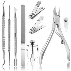 Stainless Steel 9 Pcs Ingrown Toenail Tool <b>Kit</b> For Professional Pedicure Foot Care And <b>Nail</b> Grooming - Product Image 1