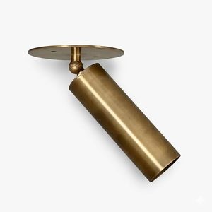 Mid Century Modern Brass Wall <b>Sconce</b> – Adjustable Spotlight Flush Mount <b>Light</b>, Solid Brass Vintage Wall & Ceiling Lamp for Bedro - Product Image 1