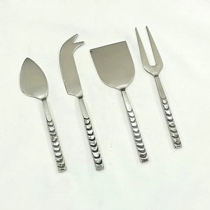 Hammered Design Metal Golden <b>Cheese</b> <b>Sets</b> With White Marble Handle For Home And Hotels Usage <b>Cheese</b> Knife Butter Spreader - Product Image 2