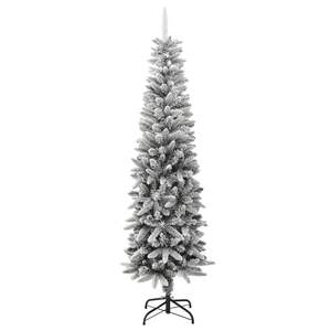 Albero di Natale Sottile Bianco e Verde in PVC, PE e Acciaio per Decorazioni Festive - Product Image 2
