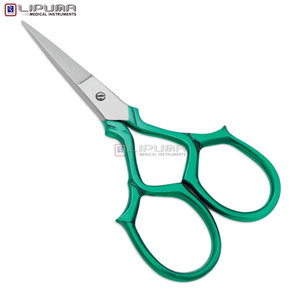 Tijeras de Manicura y Pedicura Ultra Finas con Mango Verde, Multiusos, para Cutículas, Hoja de Acero Inoxidable, Afilado Superior - Product Image 1