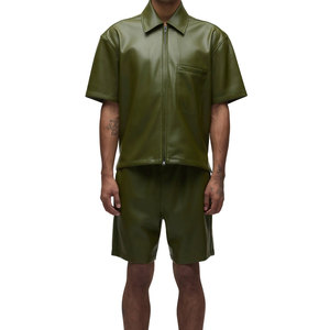 Nouvelles Chemises en Cuir Véritable pour Hommes de Haute Qualité, Taille Plus, Tissu Tricoté Satiné, Séchage Rapide, Respirantes et Confortables - Product Image 6