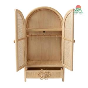 Armoire en rotin NHAT MINH pour enfants avec cintres, rangement écologique pour bébés et enfants, design scandinave - Product Image 1