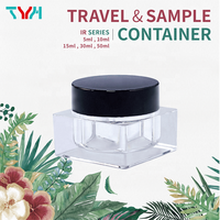 (SAMPLE) TYH PET 50ml Pot cosmétique carré transparent en plastique avec capuchon ABS PE Soin de la peau Crème pour les yeux Lotion Nettoyant visage (IR50) TW