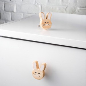 Nouveauté : Boutons de tiroir pour enfants en bois de pin, forme de visage de lapin, poignées de meuble durables de haute qualité - Product Image 5