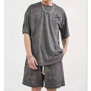 Ensemble d'été pour hommes : T-shirt et short assortis, ensembles de shorts de sport pour hommes, ensemble T-shirt et short pour hommes, femmes et unisexe / Corset de fitness - Product Image 3