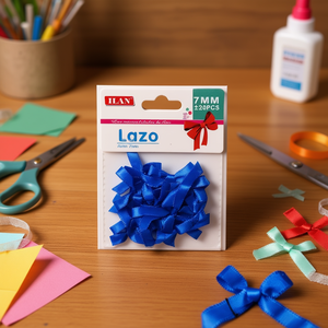 Nastro ILAN Lazo 7 mm blu luminoso per decorazioni artigianali e progetti fai da te - Product Image 2