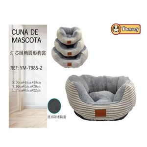 Cuccia Ovale per Cani Yommy in Corduroy S M L, Base Impermeabile Antiscivolo - Product Image 5