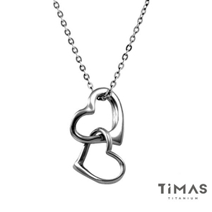 [TiMAS] Collier en titane pur Cœur à Cœur (E) - Product Image 1