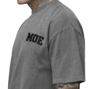 Camiseta de Algodón Grueso para Hombre con Logotipo Bordado en el Pecho, Silueta Relajada, Personalización de Marca, Fabricación OEM al por Mayor - Product Image 3