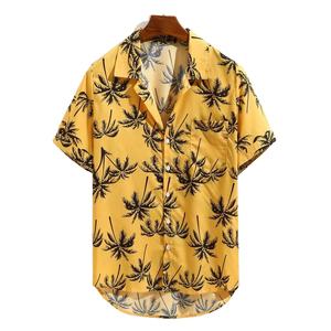Camisa de manga corta para hombre, camisa 100% de algodón con estampado, informal, temporada de verano y otoño, venta al por mayor, OEM, diseño estampado personalizado - Product Image 3