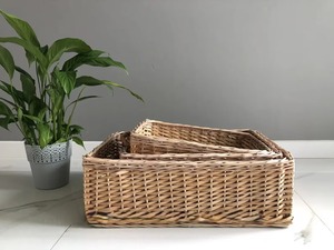 Artex Green Earth Set 3 <b>Wicker</b> <b>Basket</b> Handmade Eco-Friendly Natural Rattan <b>Square</b> Storage <b>Baskets</b> Modern Multifunction Made - Product Image 6