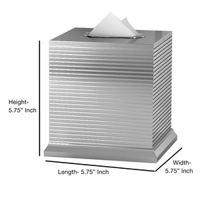 Premium Quality Silver Finished Metal <b>Tissue</b> <b>Paper</b> Holder Decorative <b>Tissue</b> Box Cover Ideal For Contemporary Home Interiors - Product Image 3