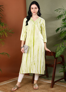 <b>Women</b> Cotton Straight Tie-Dye <b>Kurta</b> Quick Dry Summer Casual Office Party Lifestyle Fashion Modern Daily Wear Best Price Supplier - Product Image 6