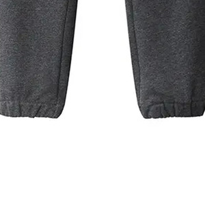 Pantalon de survêtement gris foncé pour homme, taille élastique avec cordon de serrage, décontracté, poches latérales, en coton tricoté, poids moyen, pour l'automne - Product Image 4