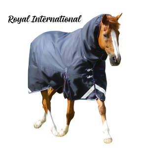 <b>Horse</b> Turnout Blanket with Neck Cover | Waterproof Breathable Winter Stable Rug | Full Body Outdoor <b>Rain</b> Protection <b>Sheet</b> - Product Image 2