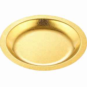 Assiette de présentation de luxe en métal doré |   Plateau de service rond décoratif pour mariage et hôtel - Product Image 1