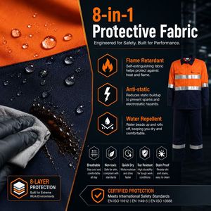 Abbigliamento da Lavoro Riflettente ad Alta Visibilità, Tuta Industriale Riflettente <span class=keywords><strong>per</strong></span> Cantieri Edili - Product Image 4