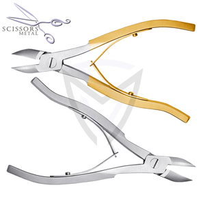 Coupe-cuticules professionnel en acier inoxydable avec manche doré, pour droitiers, ouverture large pour doigts et orteils - Product Image 6