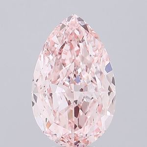 Diamant rose intense de qualité supérieure, taille poire, cultivé en laboratoire, certifié IGI, clarté VS2, excellente taille, diamant CVD non monté pour bijoux. - Product Image 1