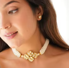 Conjunto de collar Royal Pearl Kundan, conjunto de Gargantilla para mujer, conjunto de joyería de perlas nupciales tradicionales - Product Image 2