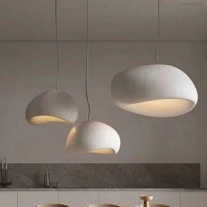 โคมไฟเพดานสไตล์นอร์ดิกโมเดิร์น ตกแต่งบ้าน โคมไฟแขวนสีขาว สำหรับห้องครัว ร้านอาหาร โฮมออฟฟิศ สไตล์วบิซาบิ - Product Image 4