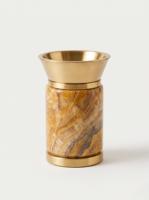 Brûleur d'encens de luxe en marbre naturel avec bol métallique, diffuseur d'arômes moderne en pierre naturelle pour huiles essentielles, décoration intérieure
