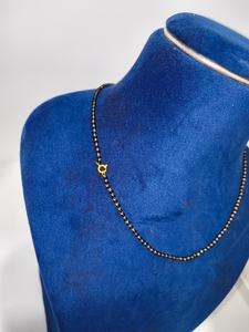 Auténtico Mangalsutra de Oro Sólido de 22K para Mujer, Collar de Cuentas Negras de Oro Real con Colgante de Piedra Roja, Joyería Nupcial India - Product Image 3