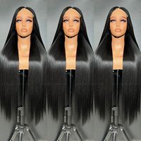 Perruques 100% Cheveux Humains Raides Remy Vietnamiens Bruts Noir Jais Double Trame Faite à la Machine Douces et Lisses 200-300g Prix Usine