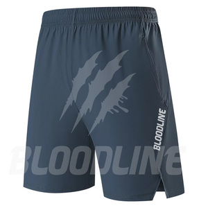 Shorts pour hommes Bloodline, shorts en coton à taille mi-haute, shorts respirants avec cordon élastique, shorts de sport à jambe droite - Product Image 3