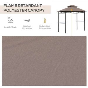 Gazebo per Barbecue da Esterno Color Caffè con 2 Ripiani Laterali, Pergola 8 X 5 - Product Image 6
